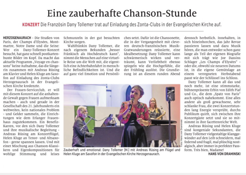 ZONTA Benefizkonzert "Voyage en chansons"